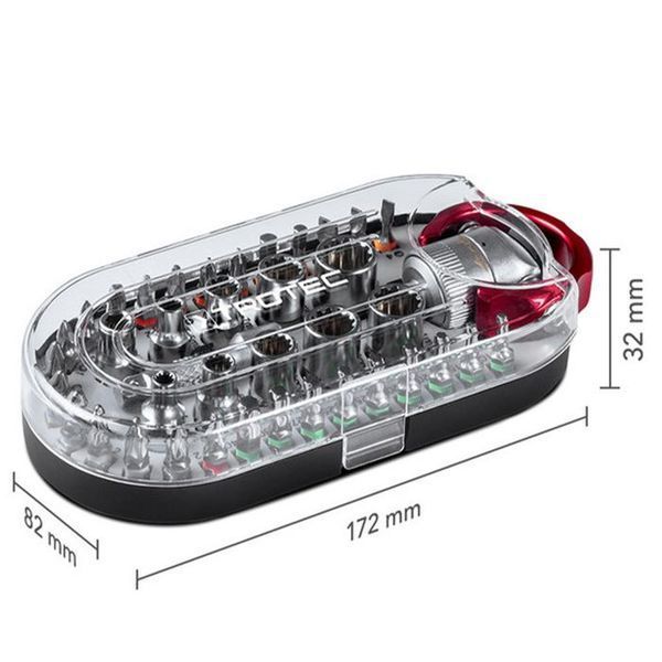 Викрутка з набором біт Trotec 40 pieces Bit and Socket Wrench Set (6200001005) DAS302815 фото