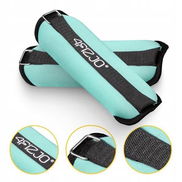 Обважнювачі-манжети для ніг та рук 4FIZJO 2 x 0.5 кг Black/Turquoise (P-5907739311887) P-5907739311887 фото