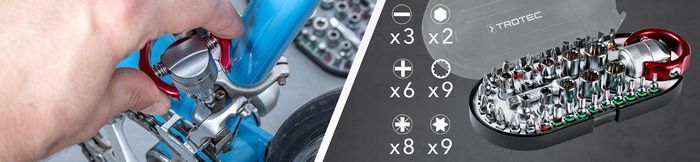 Викрутка з набором біт Trotec 40 pieces Bit and Socket Wrench Set (6200001005) DAS302815 фото