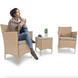 Набір садових меблів два крісла і Siena Бежевий/світло-сірий 2+1 2238-1664 фото 1