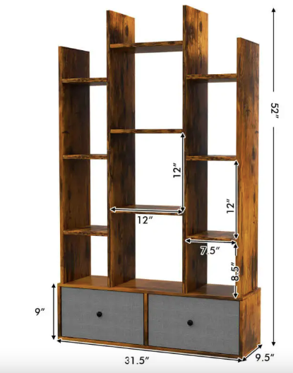 Стелаж Costway Drawer в стилі Loft 5903332069800 фото