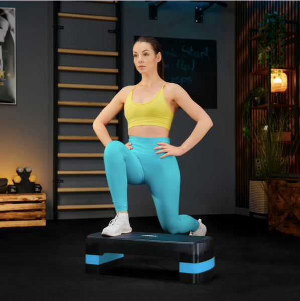 Степ платформа Trex Sport TX-030AS 3 рівнева чорно-блакитна 5902308235359 фото