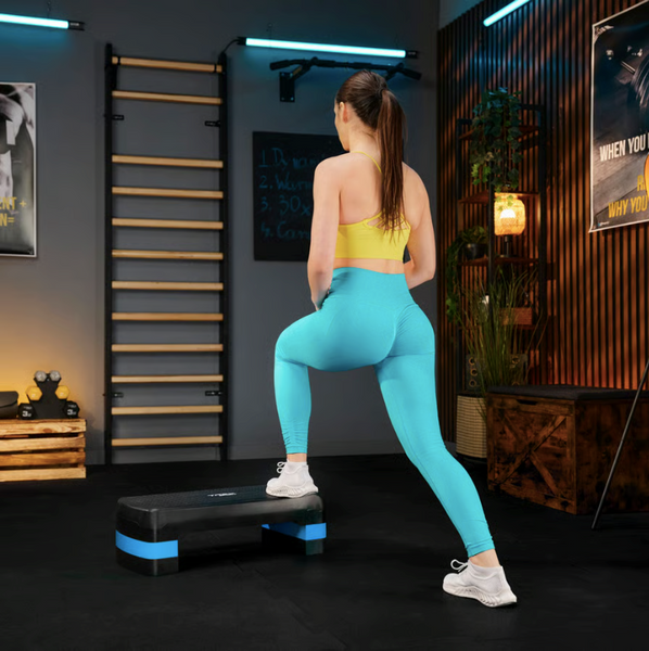 Степ платформа Trex Sport TX-030AS 3 рівнева чорно-блакитна 5902308235359 фото
