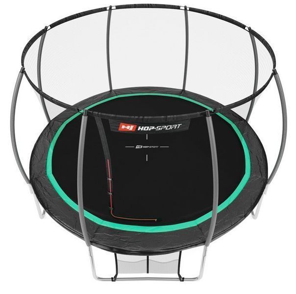 Батут Hop-Sport Premium з внутрішньою сіткою 12ft (366cm) Чорно-зелений 2902-1664 фото