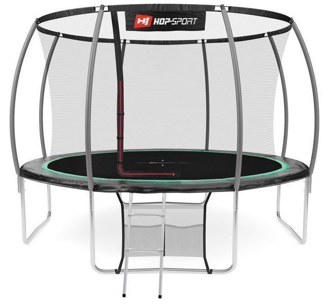 Батут Hop-Sport Premium з внутрішньою сіткою 12ft (366cm) Чорно-зелений 2902-1664 фото
