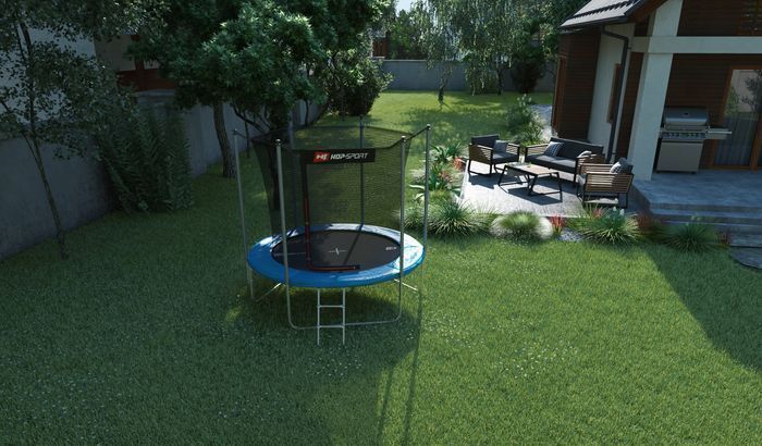 Батут Hop-Sport з внутрішньою сіткою 8ft (244cm) Синій 2087-1664 фото
