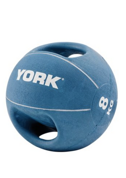 М'яч медбол 8 кг York Fitness із двома ручками, синій 81425-1664 фото