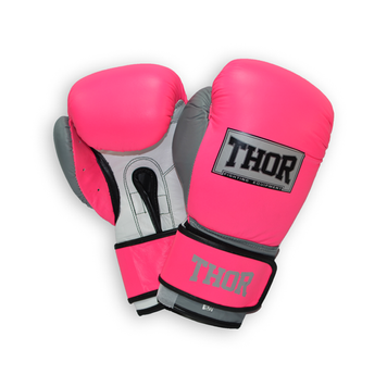 Рукавички боксерські THOR TYPHOON 14oz / шкіра / рожево-біло-сірі 3412-1888 фото