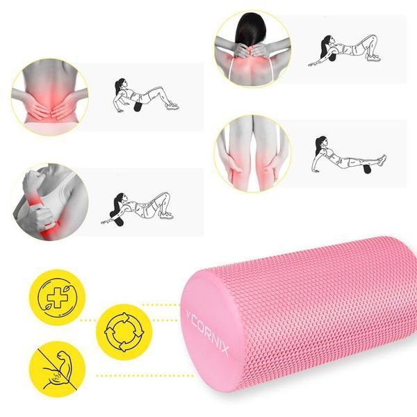 Масажний ролик Cornix EVA+ 30 x 15 см (валик, роллер) XR-0298 Pink XR-0298 фото