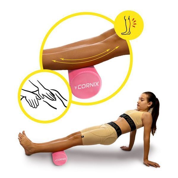 Масажний ролик Cornix EVA+ 30 x 15 см (валик, роллер) XR-0298 Pink XR-0298 фото