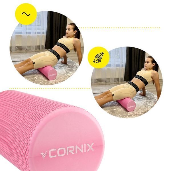 Масажний ролик Cornix EVA+ 30 x 15 см (валик, роллер) XR-0298 Pink XR-0298 фото