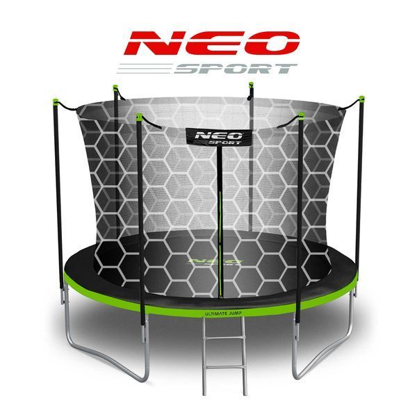 Батут Neo-Sport з внутрішньою сіткою 8 футів 252 см чорно-зелений NS-08W231 фото