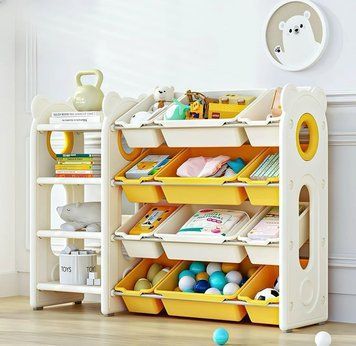 Стелаж з контейнерами Terrio "Teddy Maxi L&rdquo; Жовто-білий 146002-163765 фото