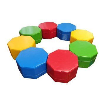 Набір дитячих ігрових м'яких пуфів Hop-Hop Камінчики ПВХ первинний поролон, Різнокольоровий 139-03 фото