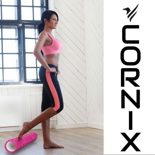 Масажний ролик Cornix EVA 45 x 14 см (валик, роллер) XR-0043 Pink 148332-2692 фото