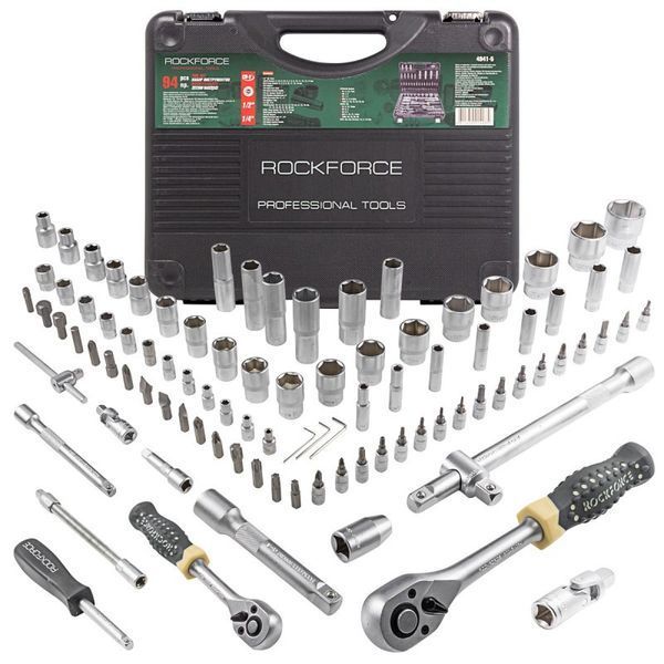 Набір інструментів 94 предмети 1/2'' та 1/4'' (4&ndash;32 мм) ROCKFORCE 153708-2977482 фото