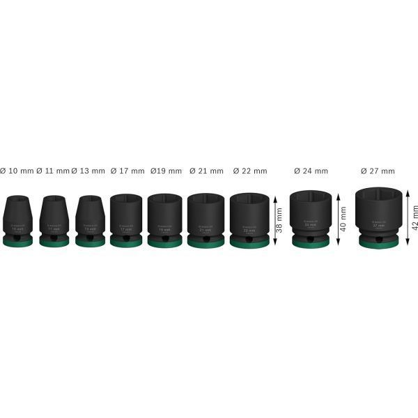 Набір ударних торцевих головок Bosch Professional Standart 9шт 1/2" 2.608.003.038 фото