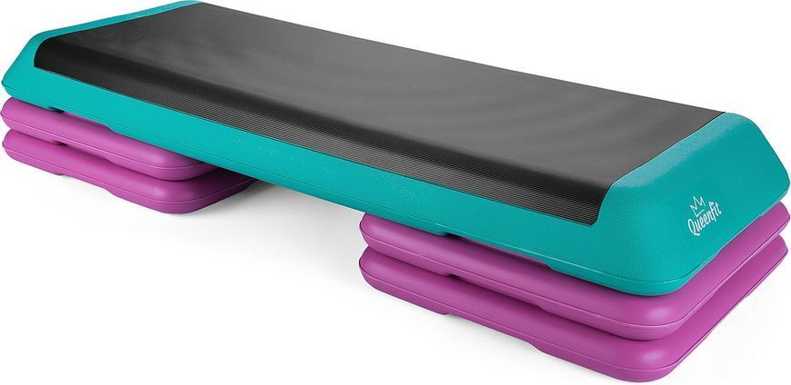 Степ-платформа для аеробіки 3-рівнева Queenfit Q-66863 з регульованою висотою та антиковзкою поверхнею 5907766668633 фото