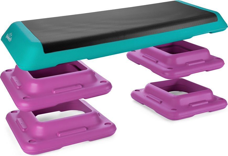 Степ-платформа для аеробіки 3-рівнева Queenfit Q-66863 з регульованою висотою та антиковзкою поверхнею 5907766668633 фото