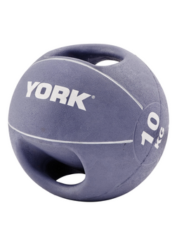 М'яч медбол 10 кг York Fitness із двома ручками, фіолетовий 81427-1664 фото