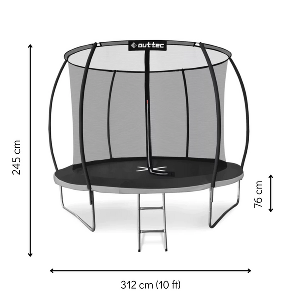 Батут Outtec Premium 10ft (312см) чорно-сірий з внутрішньою сіткою 102517-1664 фото