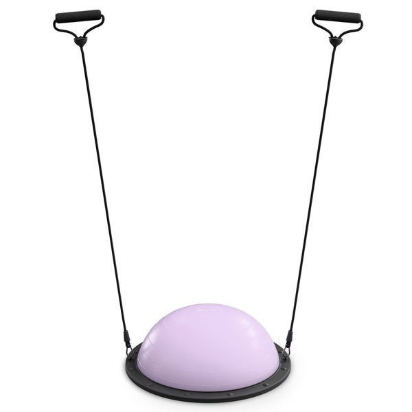 Балансувальна платформа (півсфера) Hop-Sport HS-L058B 57,5 см з еспандерами бузковий 5902308235953 фото