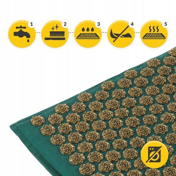 Килимок акупунктурний з подушкою 4FIZJO Eco Mat Аплікатор Кузнєцова Navy Green/Gold (P-5907739312891) 154218-2692 фото