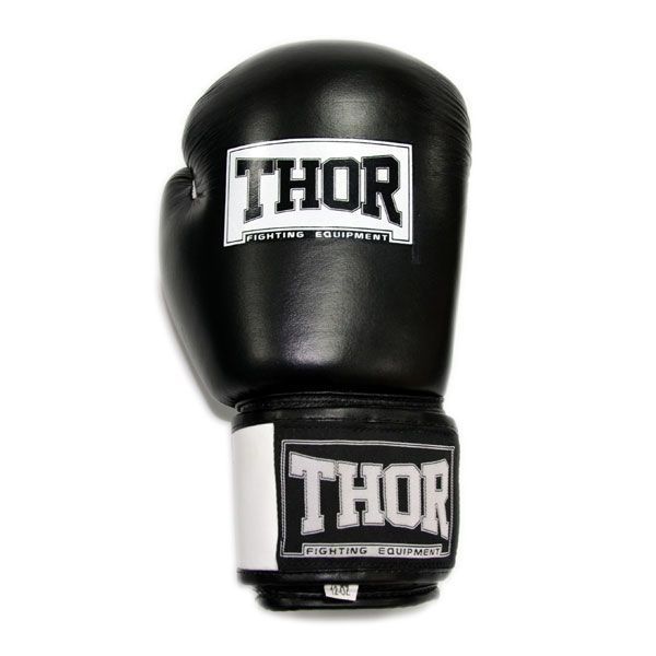 Рукавички боксерські THOR SPARRING 10oz / шкіра / чорно-білі 4229-1888 фото