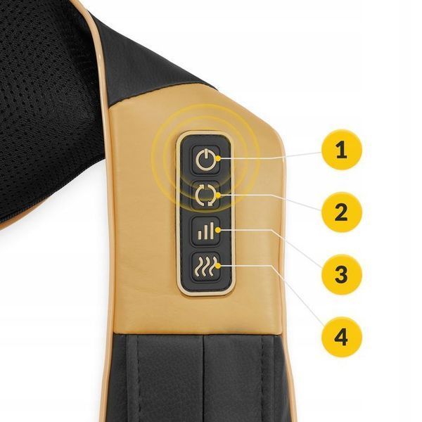 Накидка-масажер 4FIZJO Shiatsu Ultra+ для шиї та спини, акумуляторний Black/Gold (P-5907739319081) 148042-2692 фото