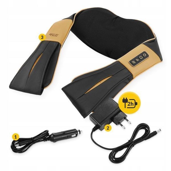 Накидка-масажер 4FIZJO Shiatsu Ultra+ для шиї та спини, акумуляторний Black/Gold (P-5907739319081) 148042-2692 фото