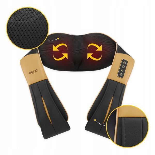 Накидка-масажер 4FIZJO Shiatsu Ultra+ для шиї та спини, акумуляторний Black/Gold (P-5907739319081) 148042-2692 фото