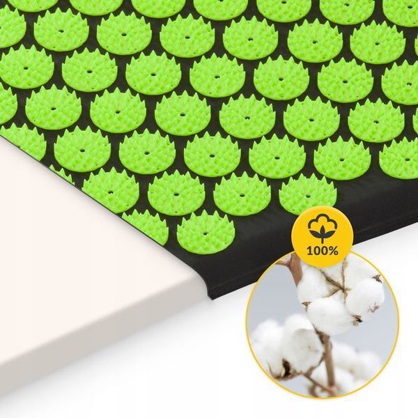 Килимок акупунктурний з валиком 4FIZJO Classic Mat Аплікатор Кузнєцова Black/Green (P-5907222931745) 147928-2692 фото