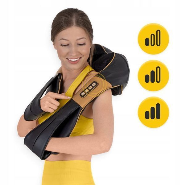 Накидка-масажер 4FIZJO Shiatsu Ultra+ для шиї та спини, акумуляторний Black/Gold (P-5907739319081) 148042-2692 фото
