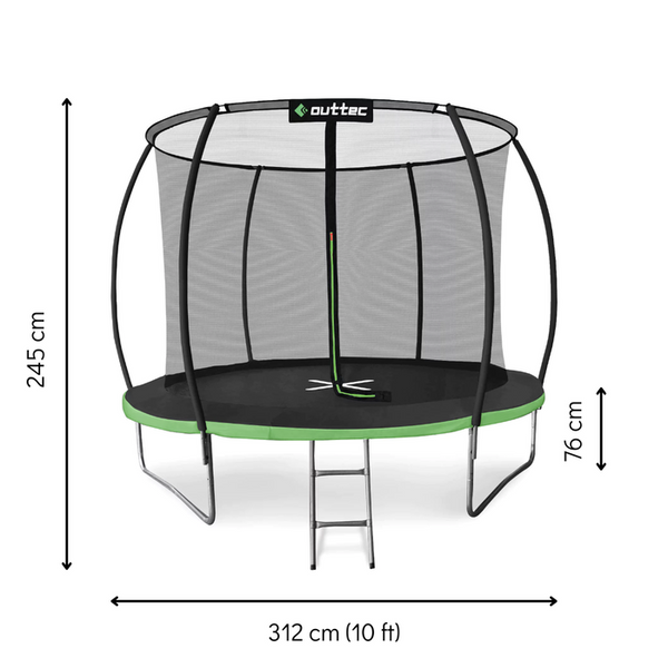 Батут Outtec Premium 10ft (312см) чорно-зелений з внутрішньою сіткою 102518-1664 фото