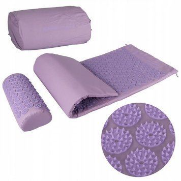 Килимок акупунктурний з валиком SportVida Аплікатор Кузнєцова 130 x 50 см SV-HK0411 Purple/Purple 5645-2692 фото