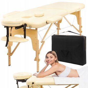 Масажний стіл складний 4FIZJO Massage Table Wood W70 Beige (P-5907739318343) P-5907739318343 фото
