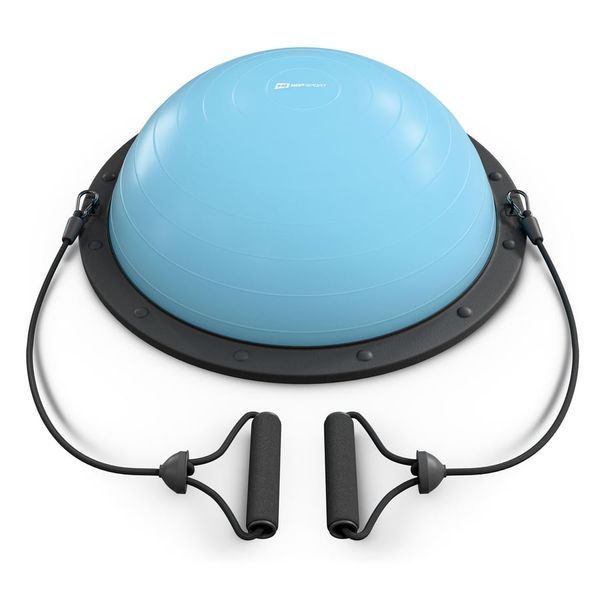 Балансувальна платформа (півсфера) Hop-Sport HS-L058B 57,5 см з еспандерами блакитний 5902308235939 фото