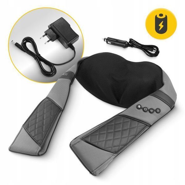Накидка-масажер 4FIZJO Shiatsu Luxury+ для шиї та спини, акумуляторний Grey (P-5907739319104) 148043-2692 фото