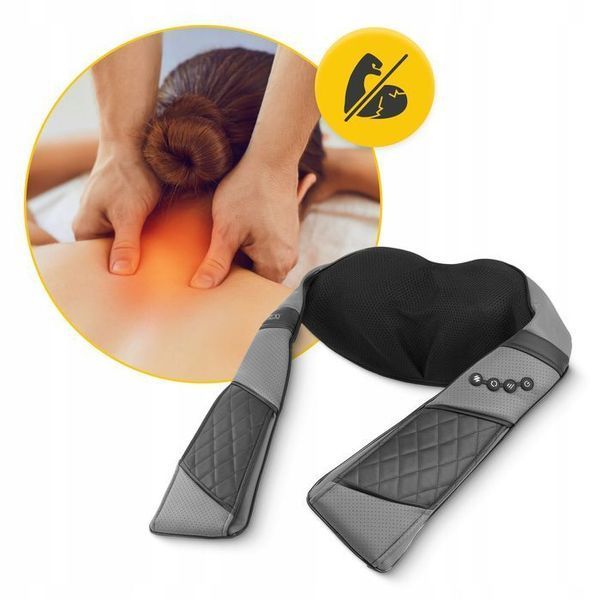 Накидка-масажер 4FIZJO Shiatsu Luxury+ для шиї та спини, акумуляторний Grey (P-5907739319104) 148043-2692 фото