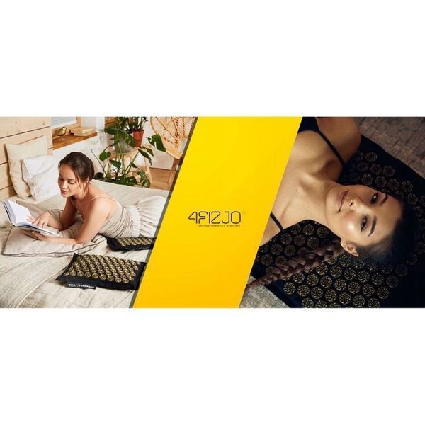 Килимок акупунктурний з подушкою 4FIZJO Eco Mat XL Аплікатор Кузнєцова Black/Gold (P-5907739313591) 154219-2692 фото