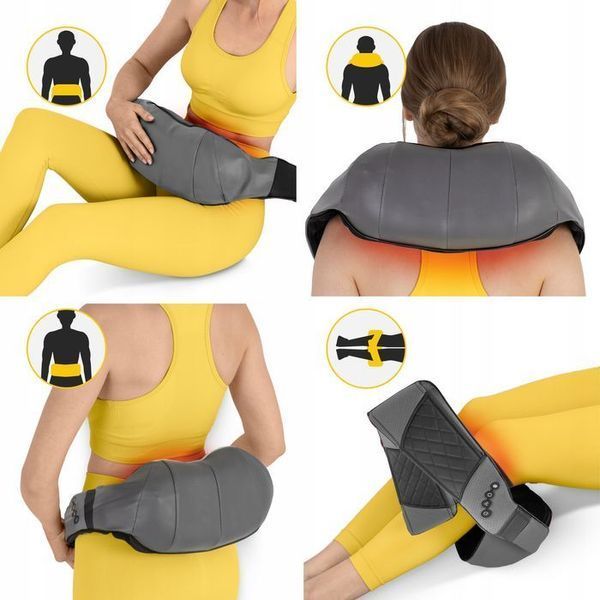 Накидка-масажер 4FIZJO Shiatsu Luxury+ для шиї та спини, акумуляторний Grey (P-5907739319104) 148043-2692 фото