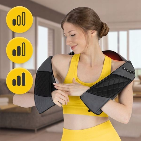 Накидка-масажер 4FIZJO Shiatsu Luxury+ для шиї та спини, акумуляторний Grey (P-5907739319104) 148043-2692 фото