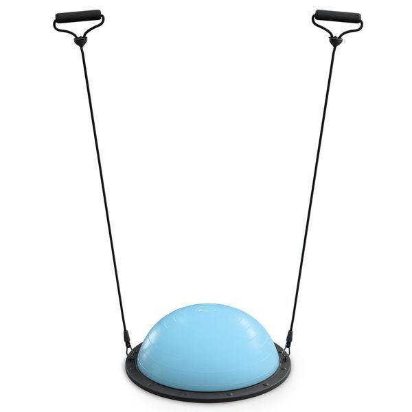 Балансувальна платформа (півсфера) Hop-Sport HS-L058B 57,5 см з еспандерами блакитний 5902308235939 фото