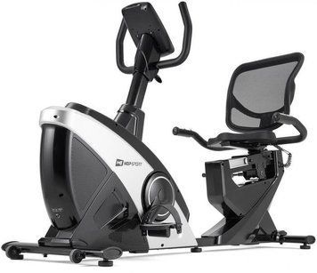 Горизонтальний велотренажер електромагнітний + мат HS-070L Helix iConsole+ Сріблястий 2103-1664 фото