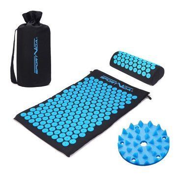 Килимок акупунктурний з валиком SportVida Аплікатор Кузнєцова 66 x 40 см SV-HK0407 Black/Blue 5810-2692 фото