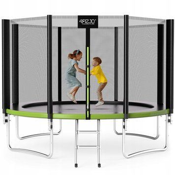 Батут із зовнішньою сіткою 4FIZJO Classic 12FT 374 см Black/Green (P-5907739312914) 154717-2692 фото