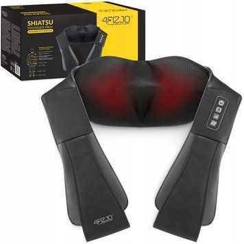 Накидка-масажер 4FIZJO Shiatsu Pro+ для шиї та спини Black/Grey (P-5907739319067) P-5907739319067 фото