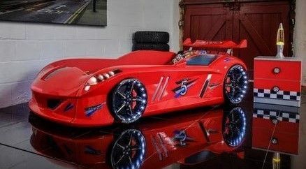 Дитяче ліжко машина з підсвічуванням Jaguar Spedy boy, червона Туреччина 101301-3056 фото