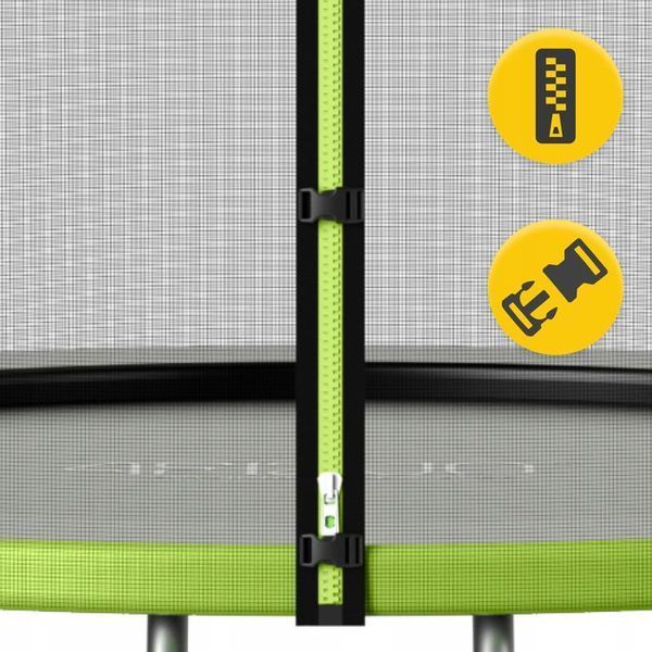 Батут із зовнішньою сіткою 4FIZJO Classic 12FT 374 см Black/Green (P-5907739312914) 154717-2692 фото