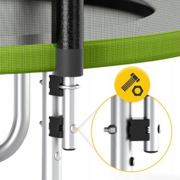 Батут із зовнішньою сіткою 4FIZJO Classic 12FT 374 см Black/Green (P-5907739312914) 154717-2692 фото